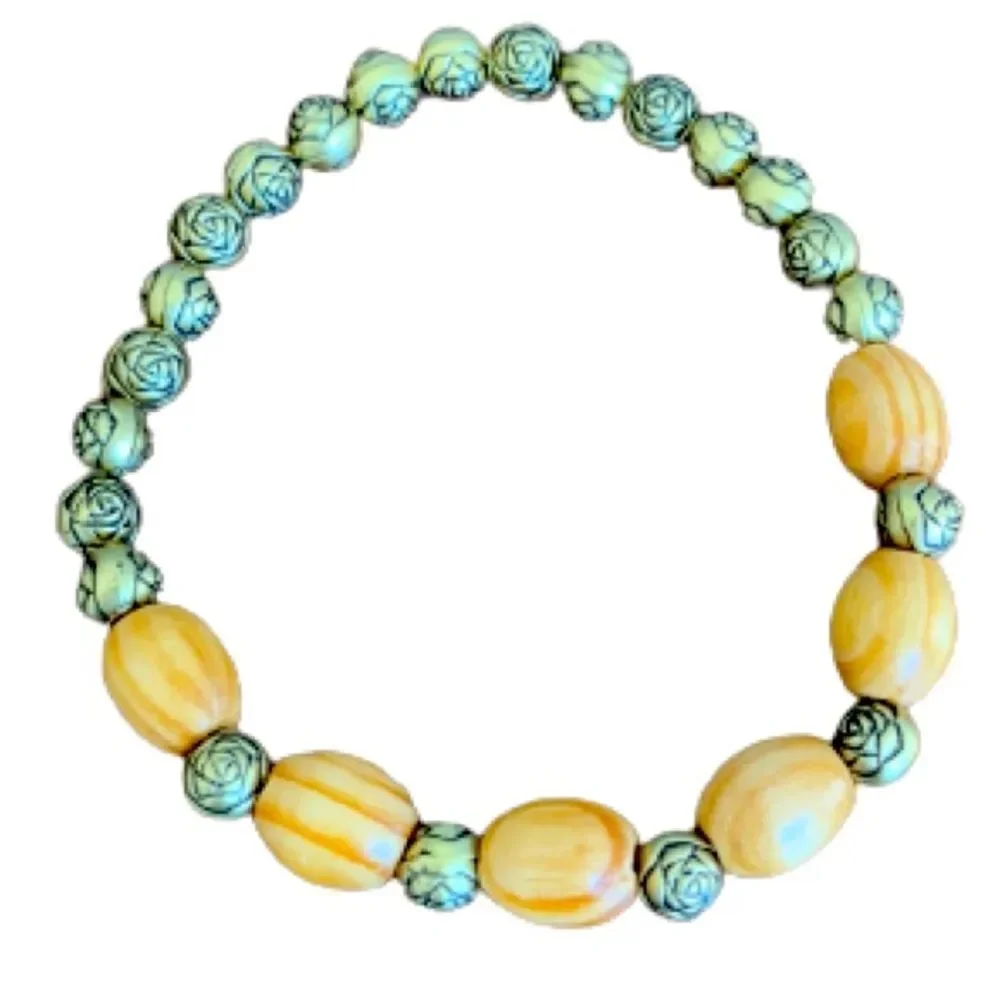 Azure Tassel Tree of Life Charm Bracelet Set Beaded Stretch